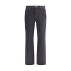 Black Cotton Straight-Leg Jeans
