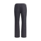 Black Cotton Straight-Leg Jeans
