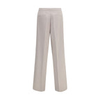 Beige Polyester Casual Pants
