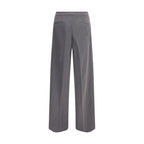 Gray Polyester Casual Pants