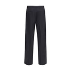 Black Polyester Casual Pants