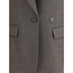 Gray Fleece Wool Blazer