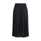 Black Fleece Wool Midi Skirt