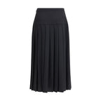 Black Fleece Wool Midi Skirt