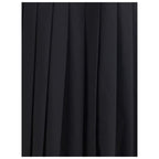 Black Fleece Wool Midi Skirt