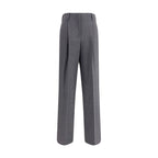 Gray Elastane Casual Pants