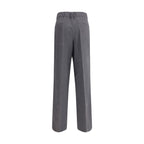 Gray Elastane Casual Pants
