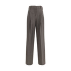 Gray Elastane Dress Pants
