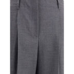 Gray Elastane Casual Pants