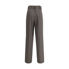 Gray Elastane Dress Pants