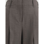 Gray Elastane Dress Pants