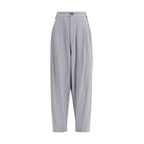 Gray Polyester Casual Pants