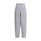 Gray Polyester Casual Pants