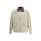 Beige Cotton Jackets And Coat