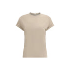 Beige Elastane T-Shirt