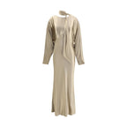 Gold Viscose Casual Dress