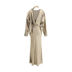 Gold Viscose Casual Dress