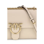 Beige Calf Leather Bos Taurus Shoulder Bag