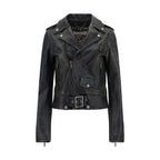 Black Calf Leather Bos Taurus Biker Jacket