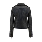 Black Calf Leather Bos Taurus Biker Jacket