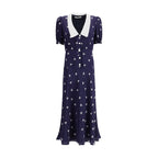 Blue Silk Casual Dress