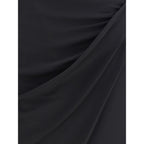 Black Viscose Midi Skirt