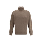 Brown Fleece Wool Turtleneck