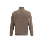 Brown Fleece Wool Turtleneck