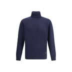 Blue Fleece Wool Turtleneck