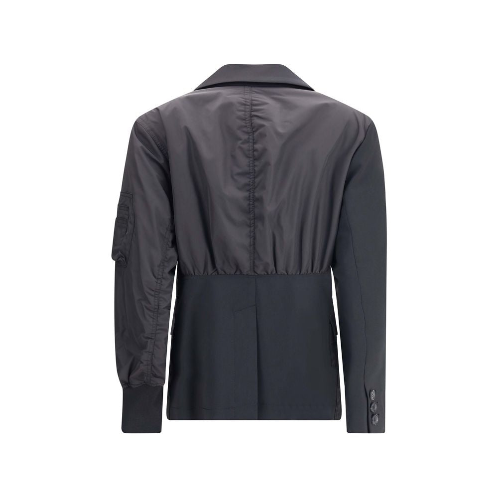 Black Polyester Bomber