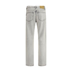 Light Blue Cotton Straight-Leg Jeans