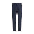 Blue Wool Cargo Pants