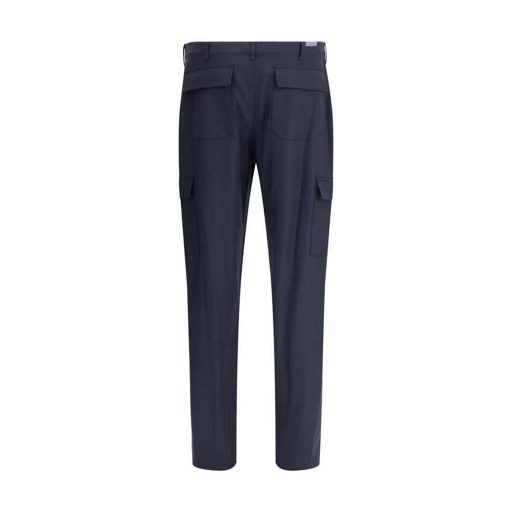 Blue Wool Cargo Pants