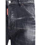 Black Cotton Slim Fit Jeans
