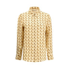 Beige Silk Pattern Shirt