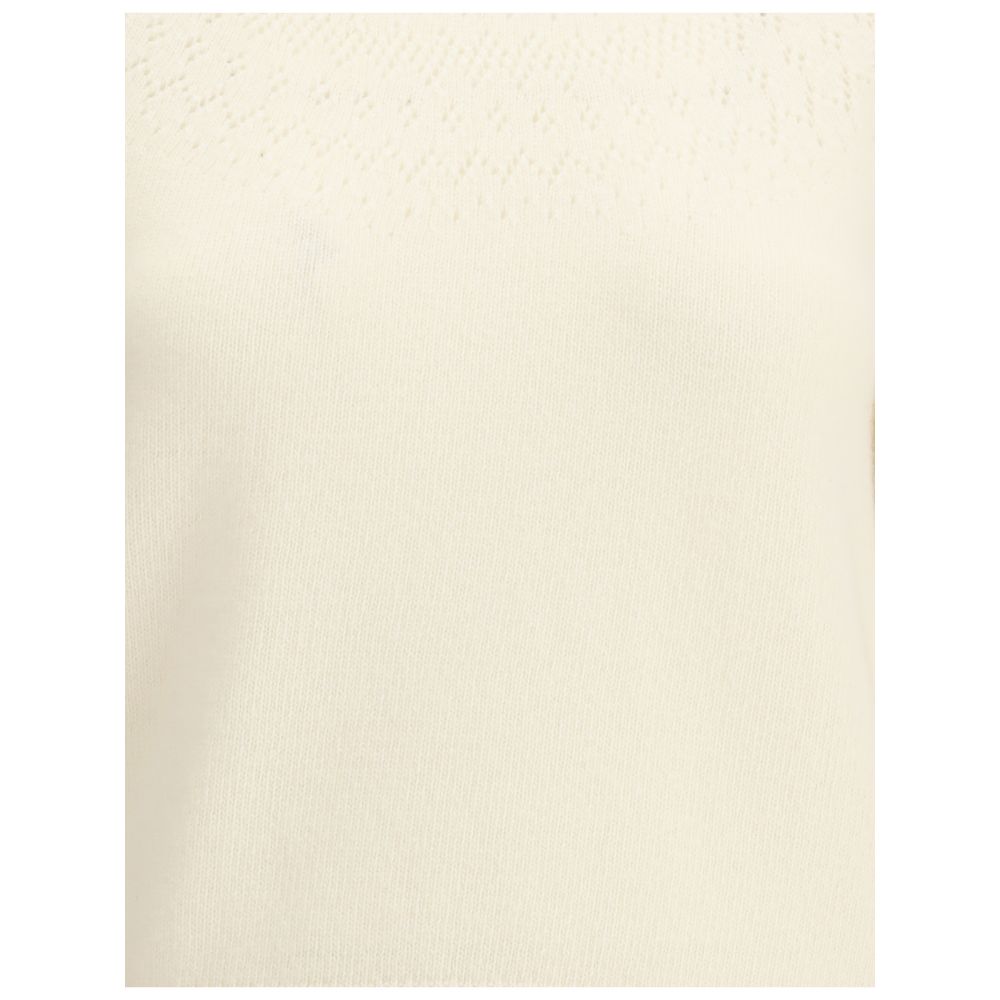 White Fleece Wool Sweatshirt