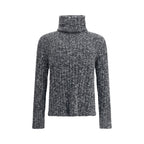 Gray Fleece Wool Turtleneck