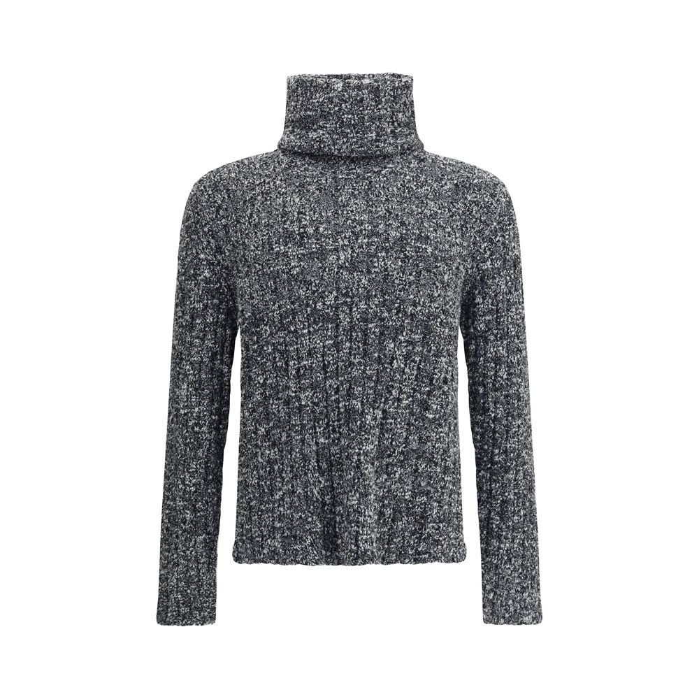 Gray Fleece Wool Turtleneck