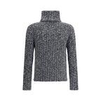 Gray Fleece Wool Turtleneck
