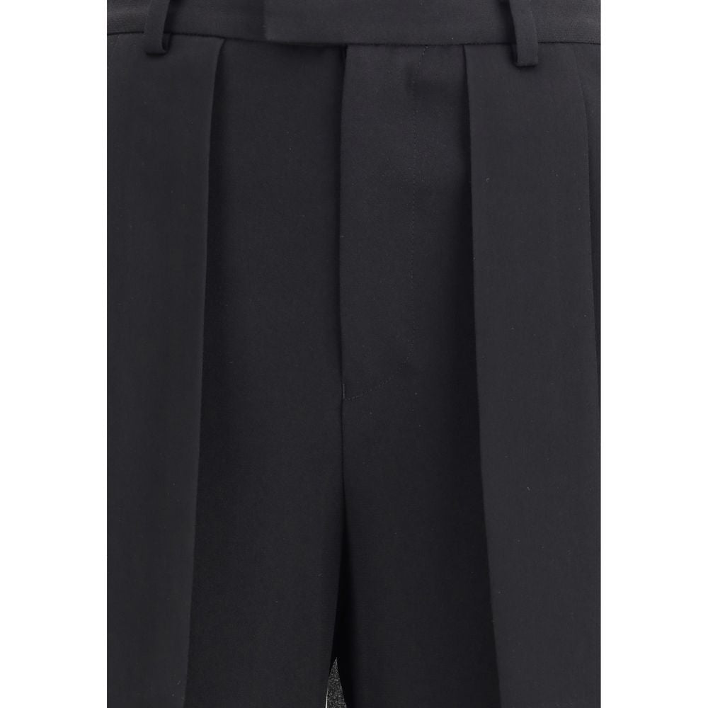 Black Acetate Casual Pants