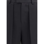 Black Acetate Casual Pants