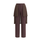 Brown Acetate Casual Pants