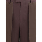 Brown Acetate Casual Pants