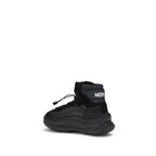 Black Polyester Athletic Sneakers