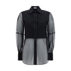 Black Cotton Pattern Shirt