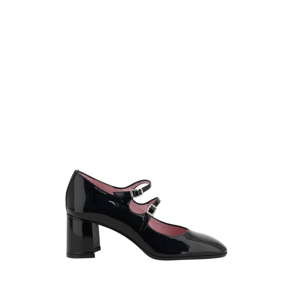 Black Calf Leather Bos Taurus Mid Heel Pumps