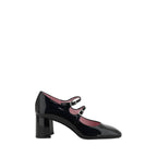 Black Calf Leather Bos Taurus Mid Heel Pumps