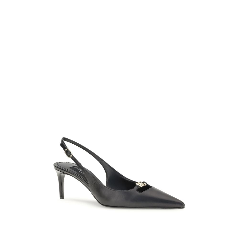 Black Goatskin High Heel Pumps