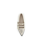 Cream Leather Ballet Flats