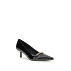 Black Calf Leather Bos Taurus Mid Heel Pumps